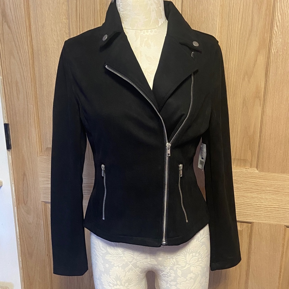 Sleek Black Bomber Jacket